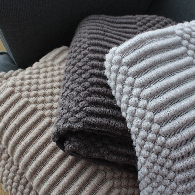 Title 1, Nordic Style Knitted Solid Color Blanket