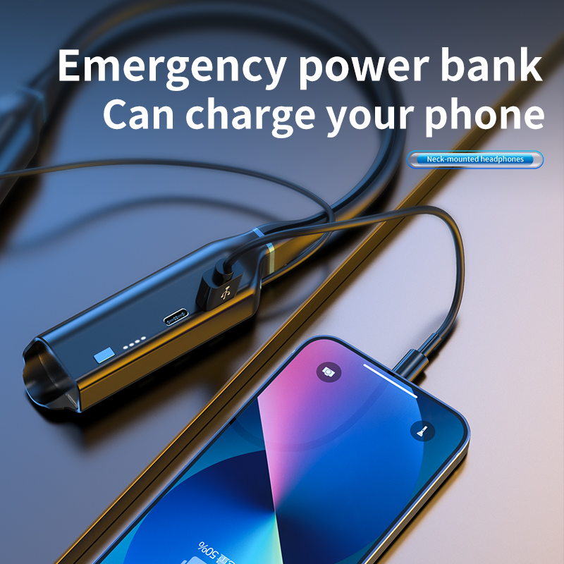 Battery Life Standby Neck-type Bluetooth Earphone Power Bank - Image 3