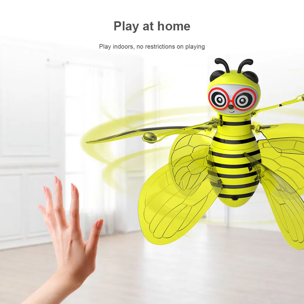 Mini Flying Ball Bee Toys - Rc Infrared Induction Drone Helicopter With Shinning Gesture Sensing Bee Flying Vehicle – image 4