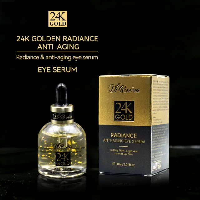 DR.ROSEVA 24k Gold Eye Serum Organic Anti Aging Eye Serum Hyaluronic Acid Peptide Collagen For Face Elasticity Anti Wrinkle 30Ml - Shop at LoveMi