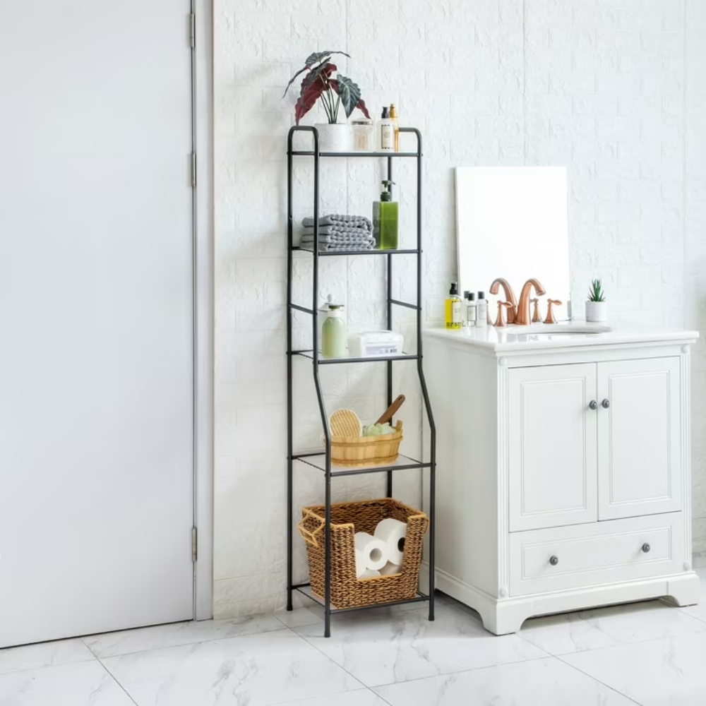1-Door Bathroom Medicine Cabinet And Laundry Wall Storage Shelf - White
