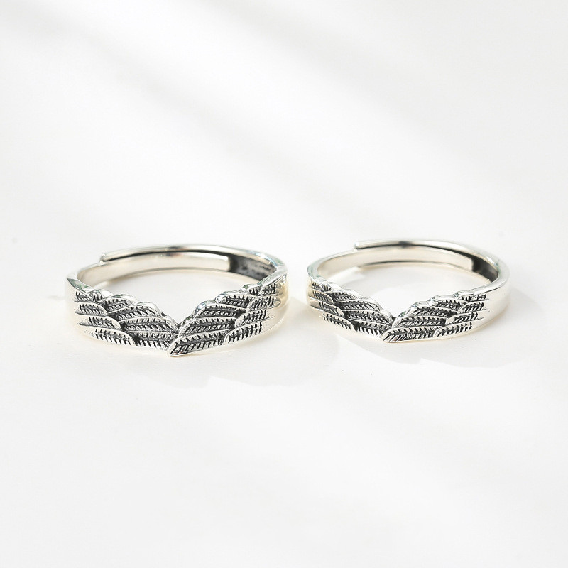 Sterling Silver Net Red Simple Retro Thai Silver Men's And Women's Ring