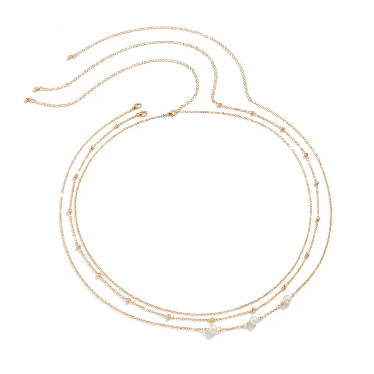 Women's Pearl Temperament Waist Chain Suit