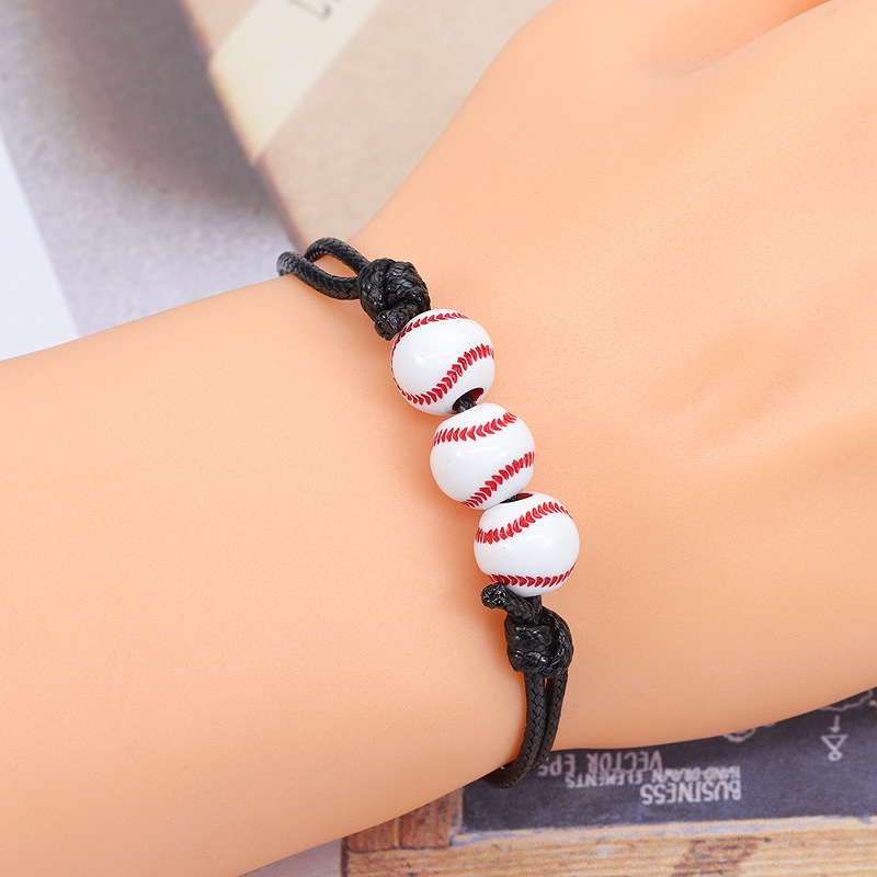 Basketball Baseball Waxed Braided Sports Bracelet