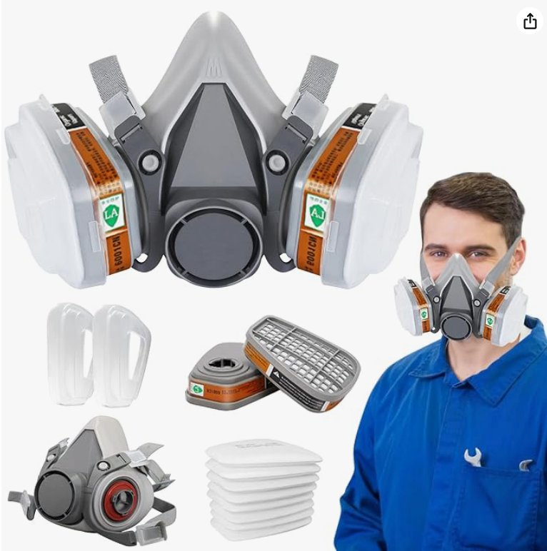 Half Face Cover Respirator Gas Mask For Industrial Woodworking Painting Sanding Facepiece