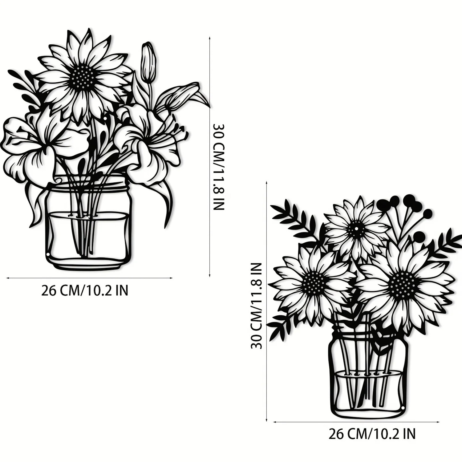 Vintage Sunflower Metal Wall Art - Handcrafted Iron Wall Sculpture