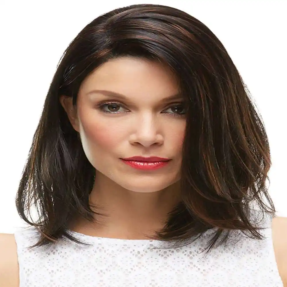 Short Straight Hair Brown And Black Intercolor Headgear