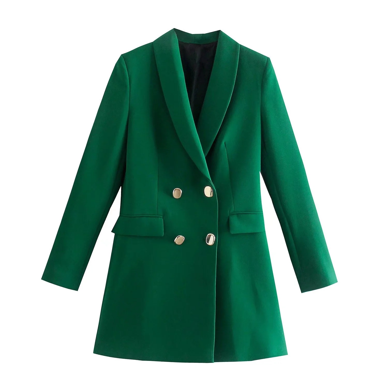 Title 10, Solid Color Double Breasted Graceful Suit Jacket