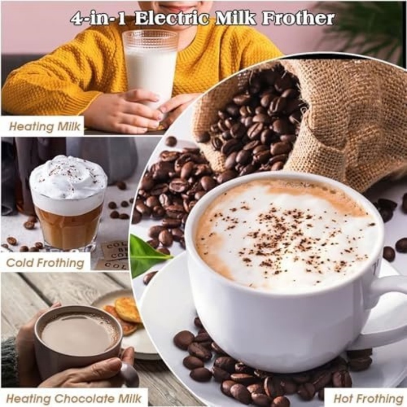 Electric Milk Frother 4 In 1 Automatic Steamer Latte Coffee Foam — image 9