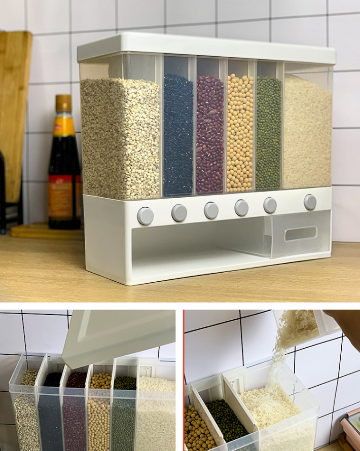 Title 4, Grains Rice Bucket Wall-Mounted Rice Storage Bo...