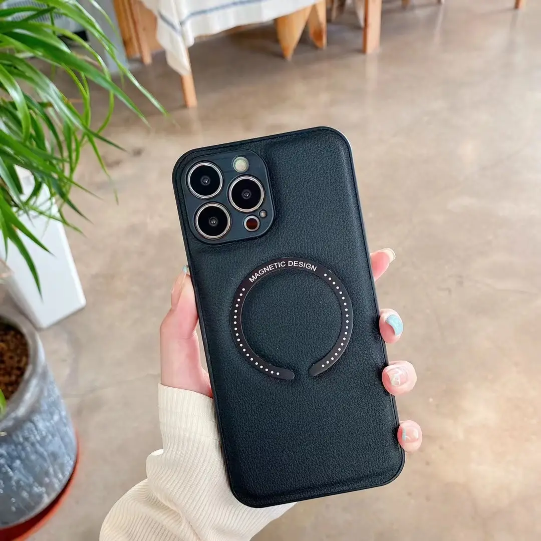 New Lychee Print Leatherette Magnetic Phone Case