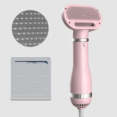 Pet Brushing Hair Dryer Integrated Machine Teddy Hair Blowing Comb Drying Pink Round Beads - Shop at LoveMi