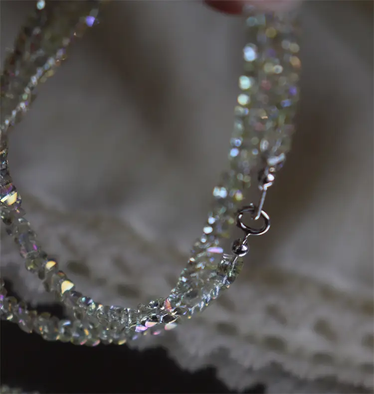 Fashion Faceted Yuanbao Crystal Necklace