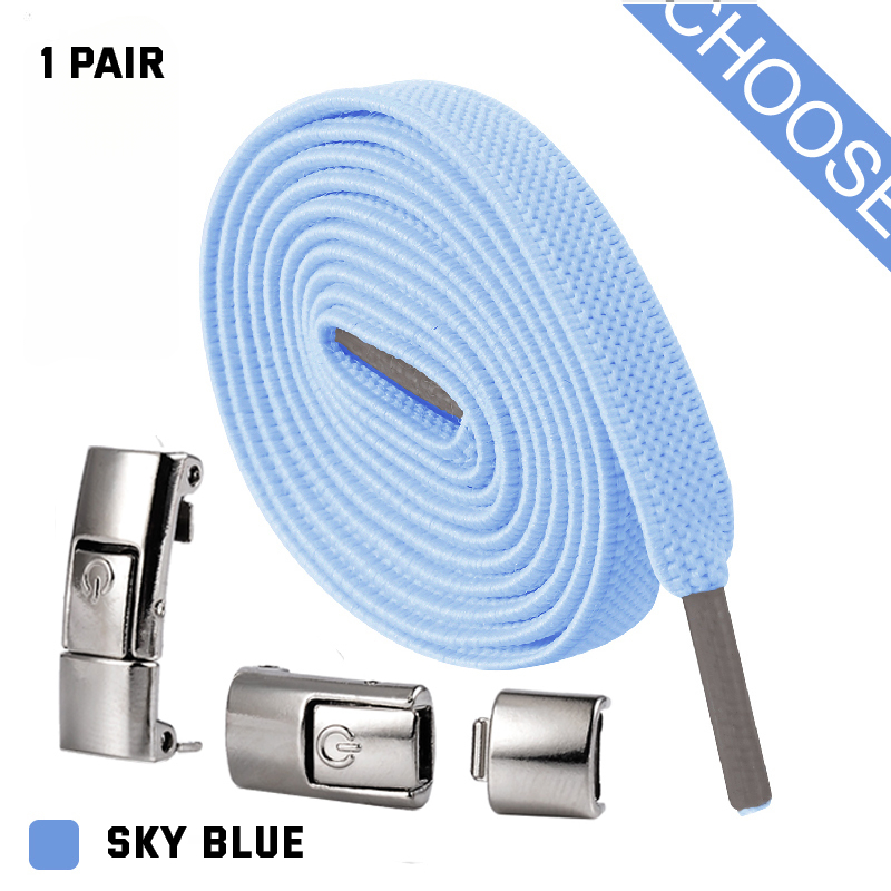 Lacci per scarpe Press Lock senza lacci elastici sneaker 8 mm allargati piatti senza lacci - Foto 19 di 40