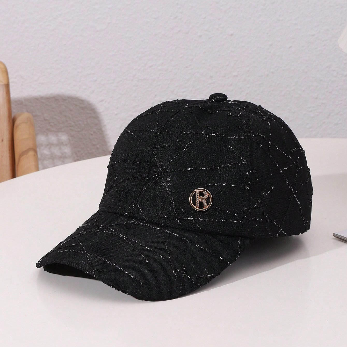 Single-color Shiny Silk Texture Rhinestone R-style Japanese-Korean Fashion Mesh Cap With Breathability, Suitable For Daily Outings And Photography. 20 64a8d2ec b35e 4d7e ad95 b6c07bfa2ddb