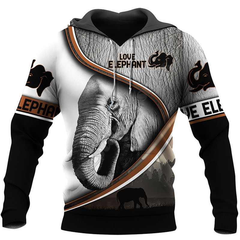 3D Digital Print Hooded Sweatshirt Jacket
