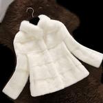New Haining Fur Ordinary Mink Jacket Stand collar Mink Coat White - Shop at LoveMi