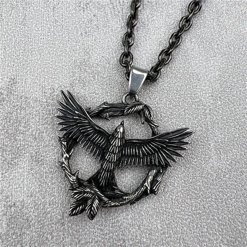 Vintage Overlord Eagle Titanium Steel Pendant Necklace