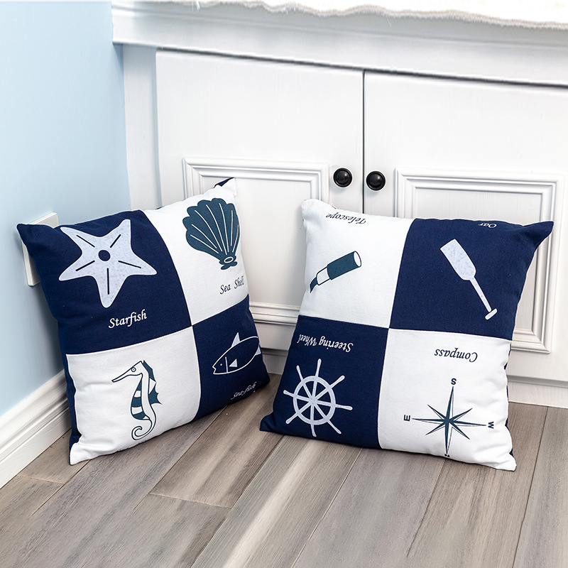 Creative And Cute Cartoon Cushion With Deep Blue Ocean Decoration