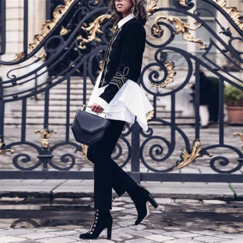 Double-breasted Printed Short Coat