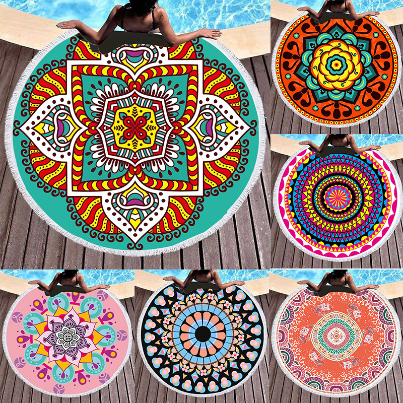 Microfiber Printed Sweat Wipe Seat Beach Towel