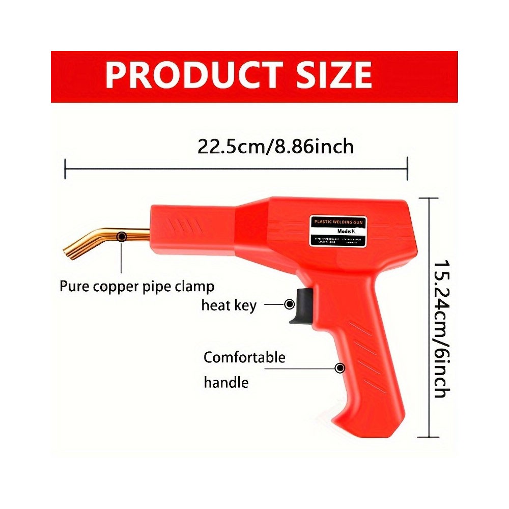 Stapler Car Bumper Fender Welding Welder Gun Plastic Kit Repair With Staples — image 4
