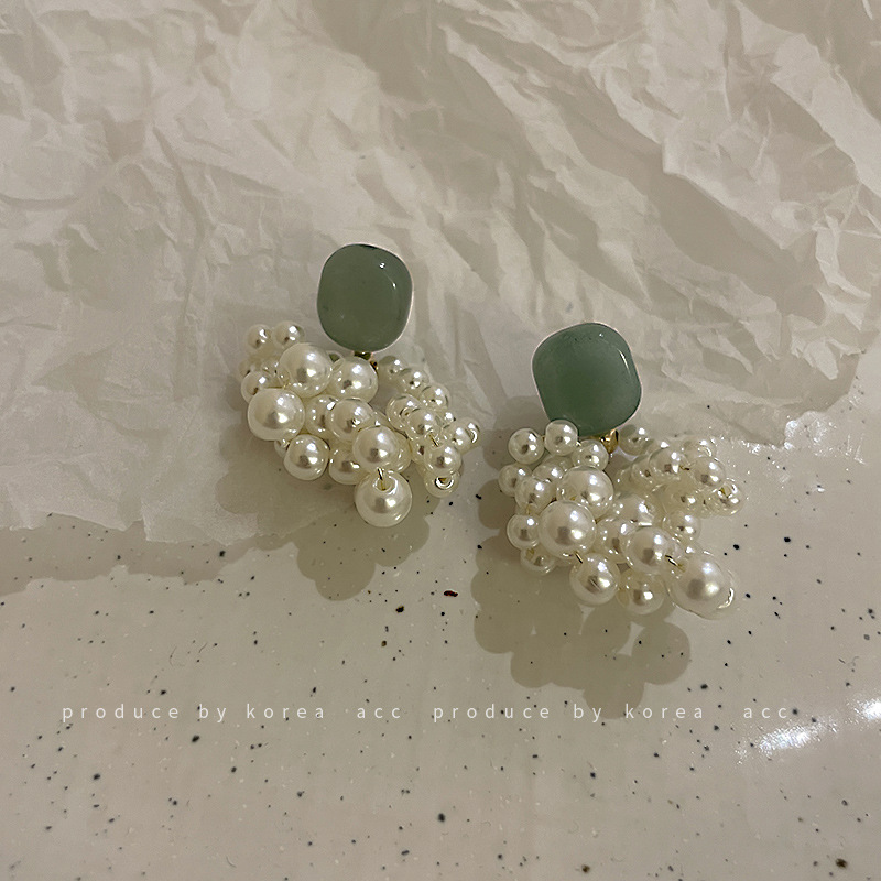 Silver Needle Intensive Pearl Earrings Korean Design Individuality