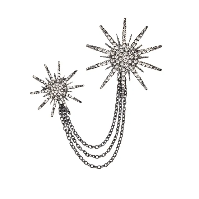 Vintage Helios Brooch Fashion Full Rhinestone Men Gun Black - Shop at LoveMi