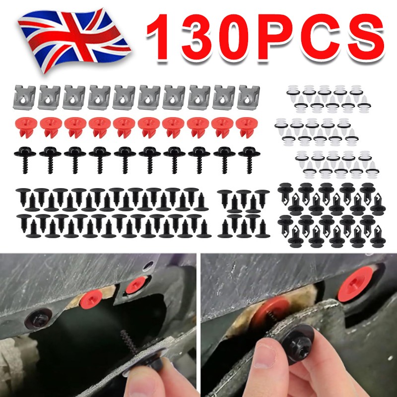 130Pcs Clips Fit Ford Fiesta Wheel Arch Splash Guard Shield Bumper Wing Lining — image 8