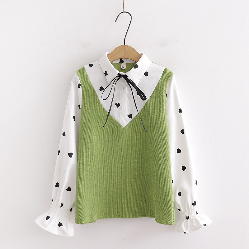 College Shirt Solid Color Cotton Long Sleeve