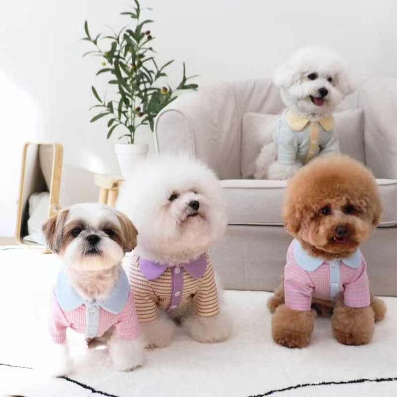 Fashion Personality Cat Dog Stripe Polo Shirt