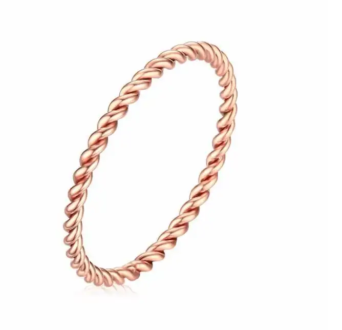 Fashionable Simple Temperament Twisted Braided Ring