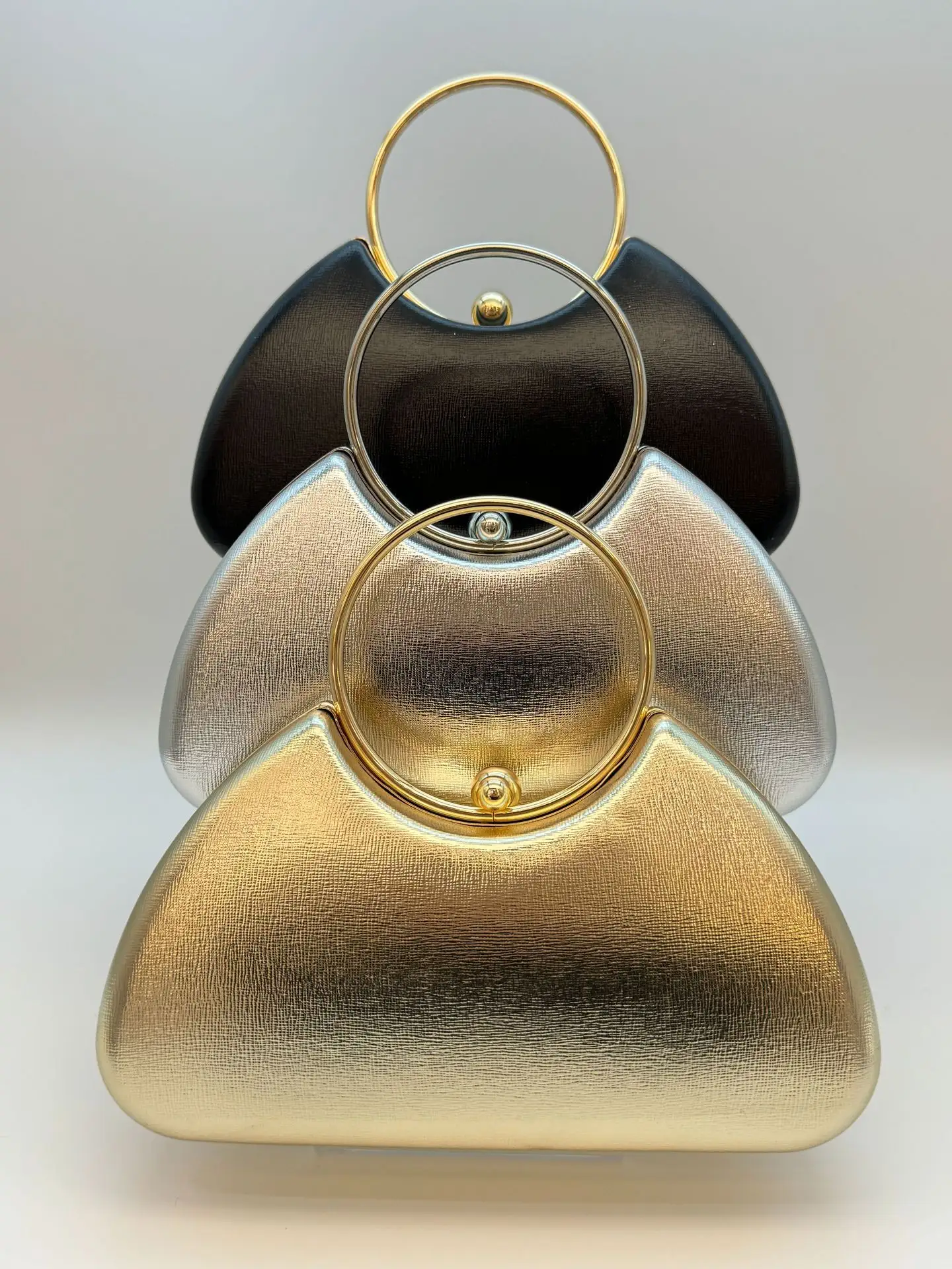 Women's Evening Clutch And Handbag, Minimalist Metal
