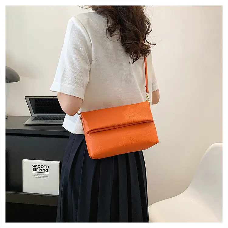 Solid Color French Stick Underarm Shoulder Crossbody Bag