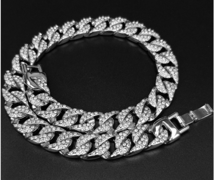 Full Diamond Cuban Chain Men's Bracelet Domineering Cool Trendy Bracelet — foto 2