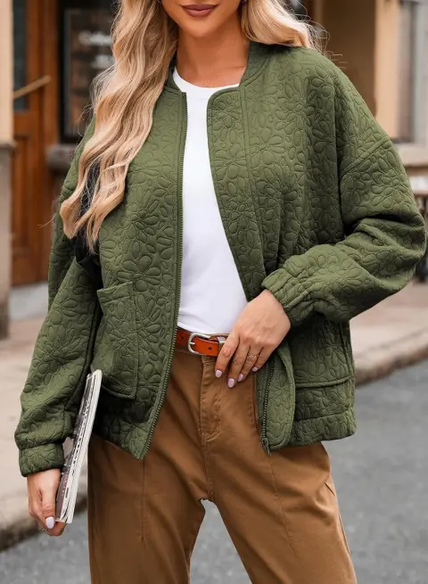 Fall Winter Women's SolidTexturedCasualOpenFront Cardigan Coat
