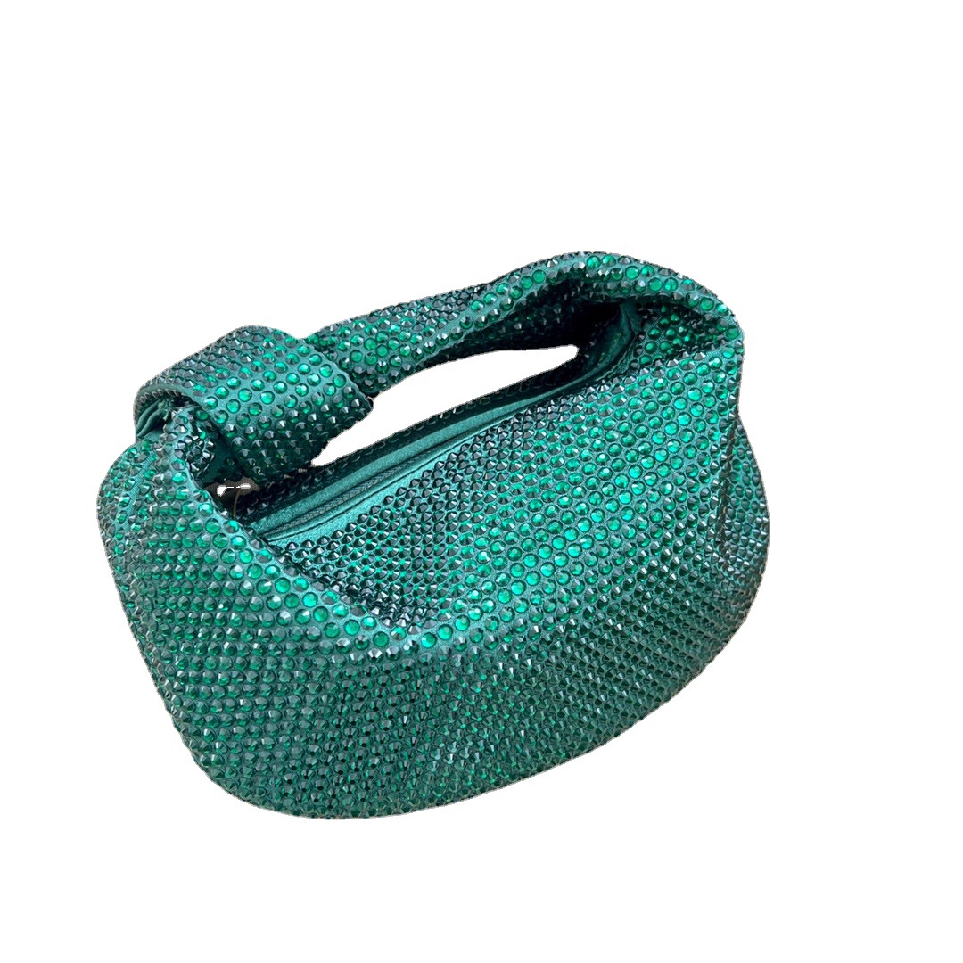 Title 8, Bolso de mano grande Knot Crystal Diamond con g...