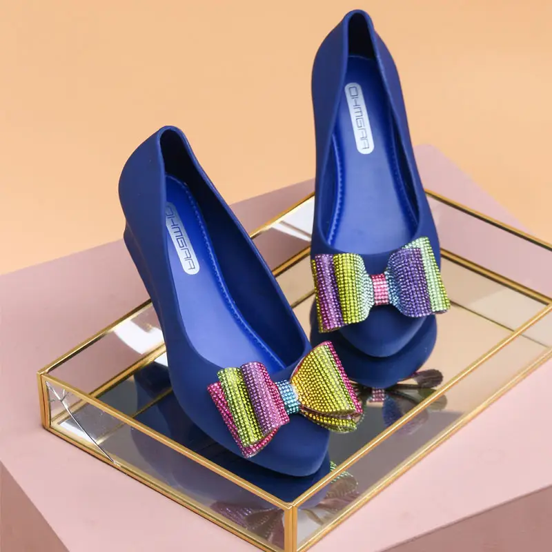 New Summer Women's Shoes Pointed Bow Sandals