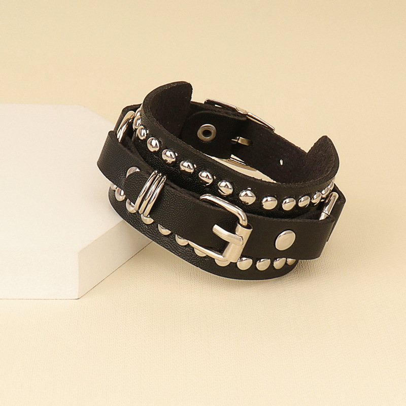 Rivet Leather  Rock Couple Bracelet
