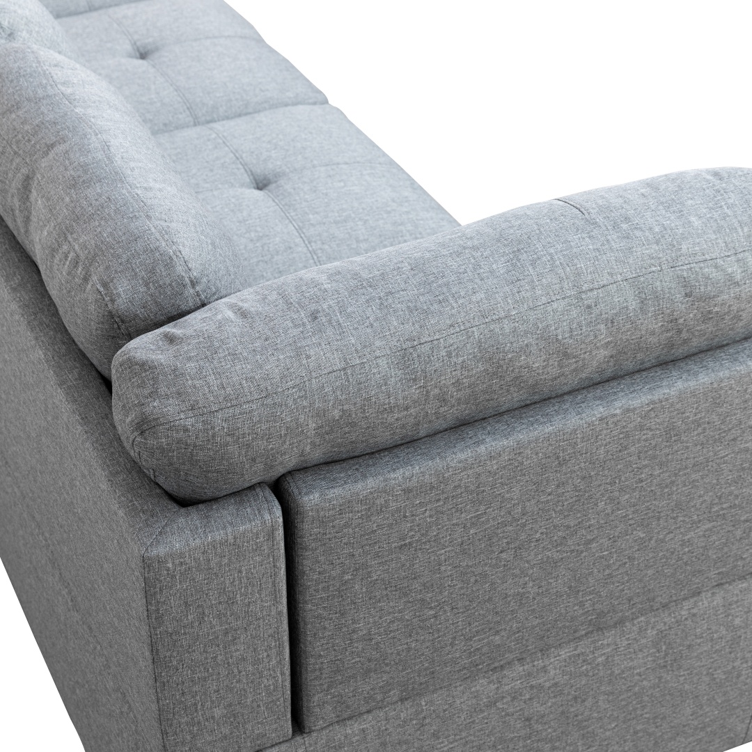 Pickup Only--Grey Linen 3-Piece Couch Living Room Sofa Set
