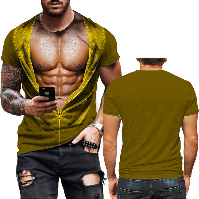 Title 3, Camiseta Casual Redonda para Hombre Impresa Com...