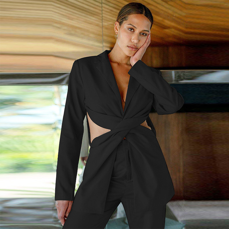 Lapel Sexy Hollow Casual Casual Temperament Small Suit
