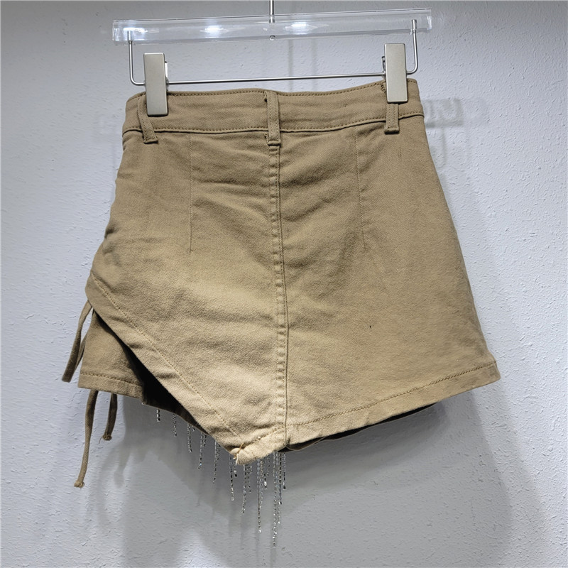 Women's Fashion Heavy Irregular A-line Denim Short Skirt