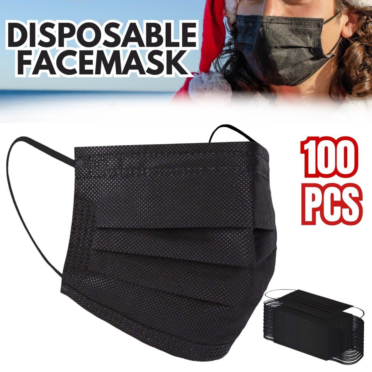 Black 3-Ply Disposable Face Mask Cover (100PCS). we ship only inside the US, USPS First Class Package 2 Day Handling , 2-5 Day Shipping. Face Masks, Masks Disposable, 3 Layer Protection Black/Blue Disposable Face Masks Non Medical Surgical Disposable 3Ply