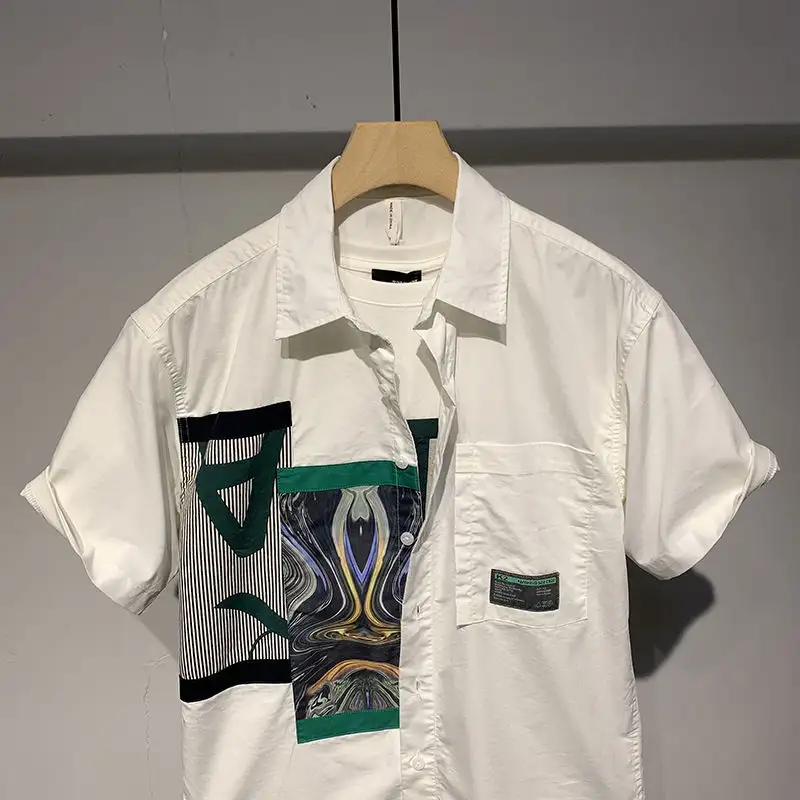 Printed Short-sleeved Shirt Shirt Upper Garment