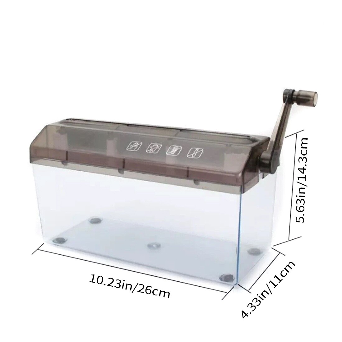 Hand Manual Desktop Office A4 Paper Shredder Strip Cut Shredding W Wastebasket — image 10