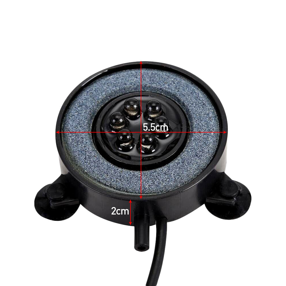 LED Aquarium Light Fish Tank Bubble Round Air Stone Disk Color Changing UK 5