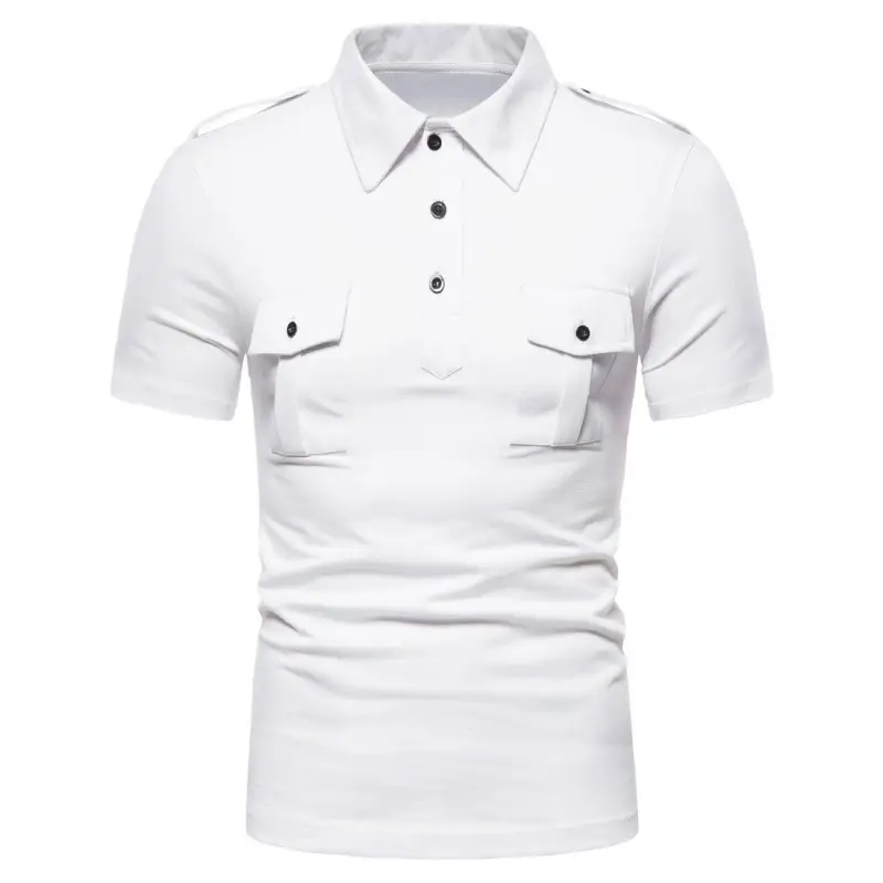 Men's Lapel Pullover Short-sleeved T-shirt Men's Tooling Half-sleeved Shirt