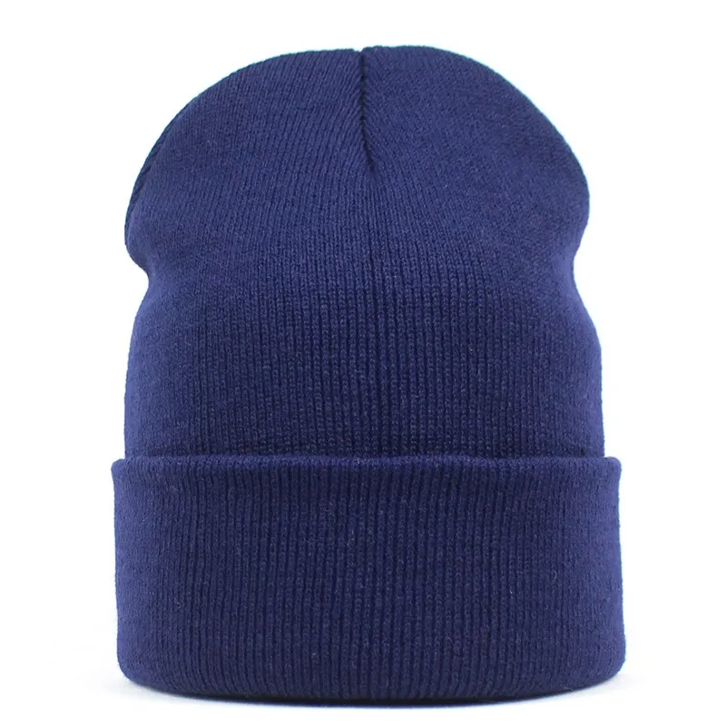 Ladies Winter Warm And Cold Woolen Cap - Dark Blue