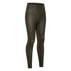 Tight Stretch Sports Fitness Pants - Tinfoil Gold - View 1